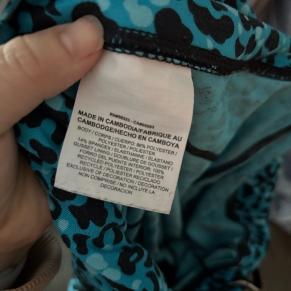 Nike Dri-Fit Blue and Black Leopard Print Leggings size small - Picture 4 of 10